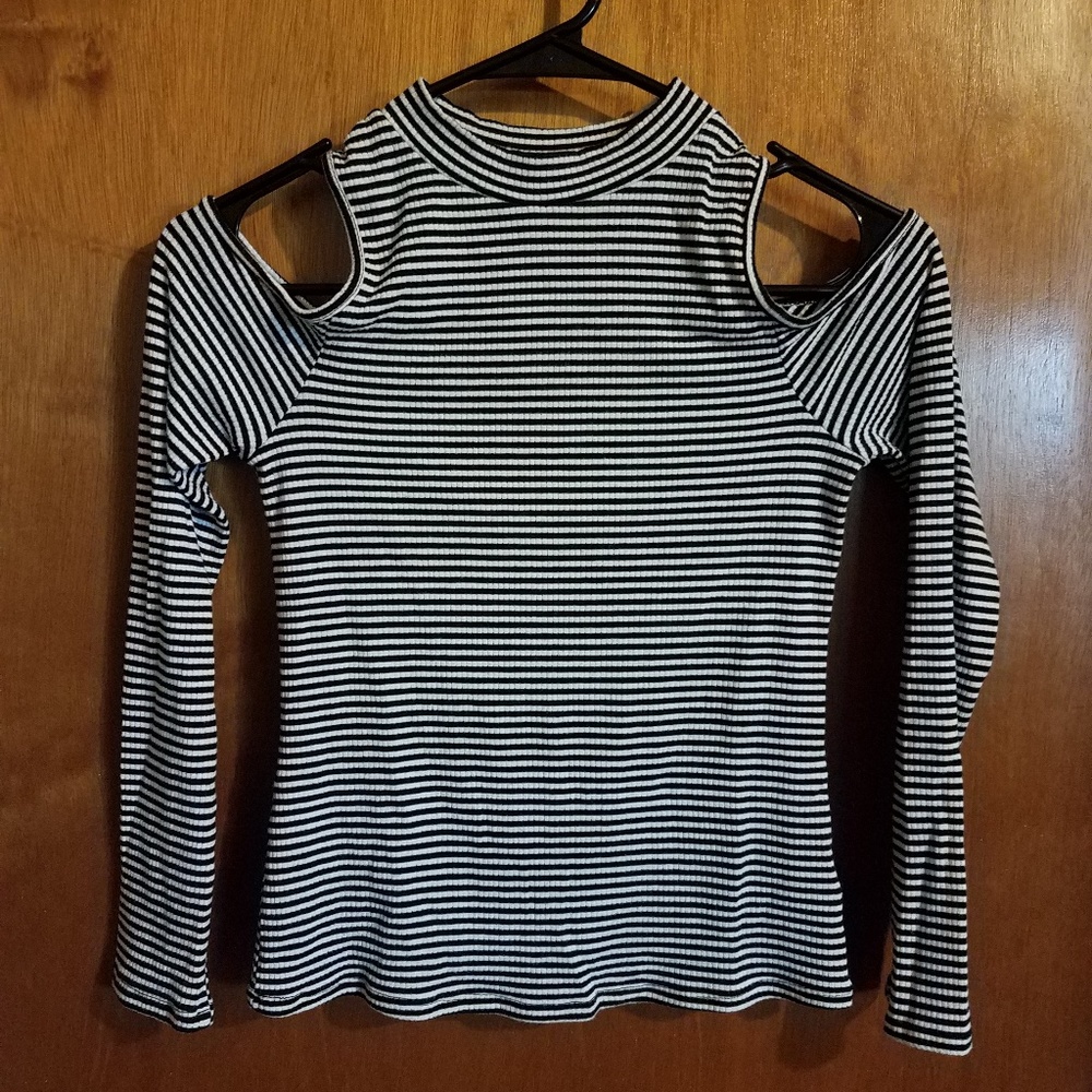 One Clothing Striped Black and White Long Sleeve